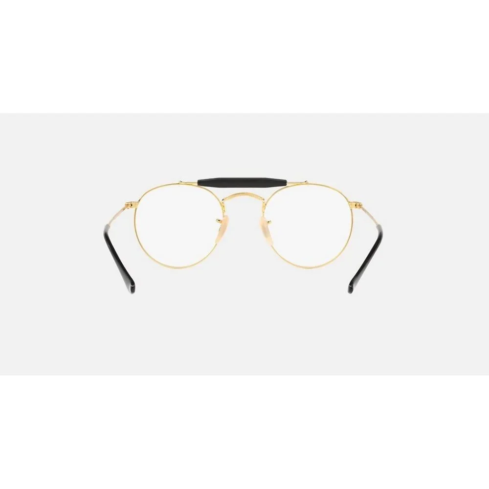 RAYBAN Unisex Eyeglasses RX3747V-2946 Gold Top Black 47-21-140
